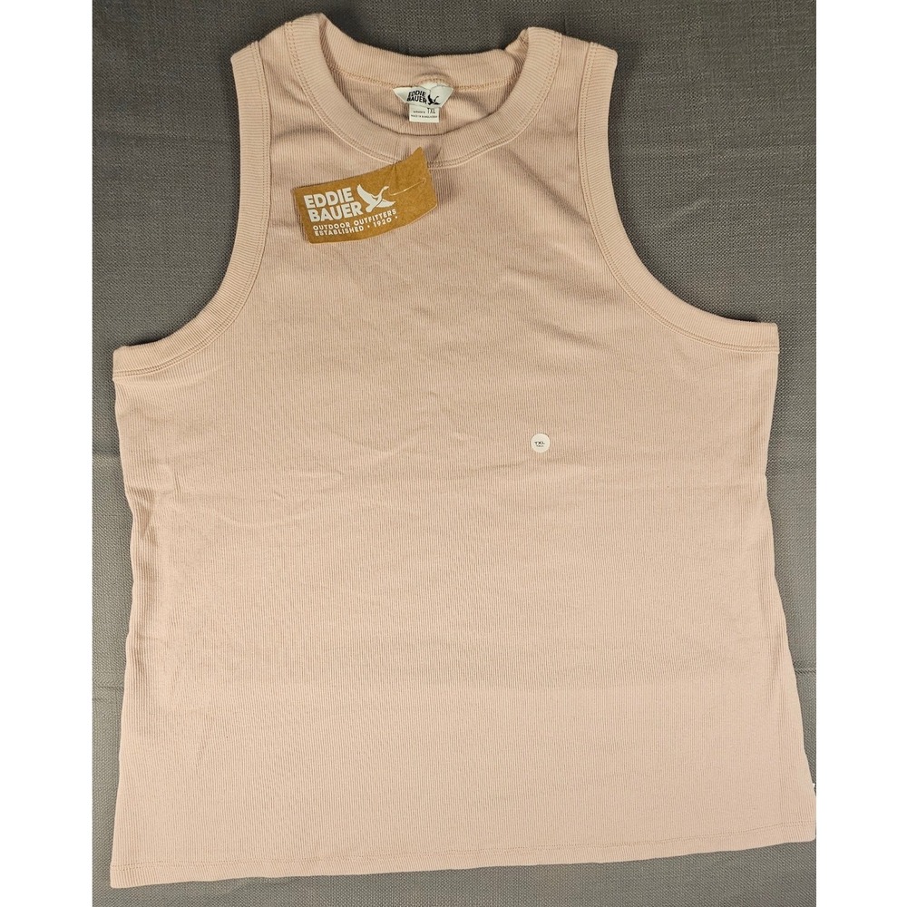 Eddie Bauer Womens Ribbed Tank Top Light Plum Pink Crew Neck NEW TXL 4806